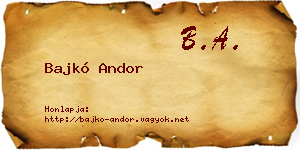 Bajkó Andor névjegykártya